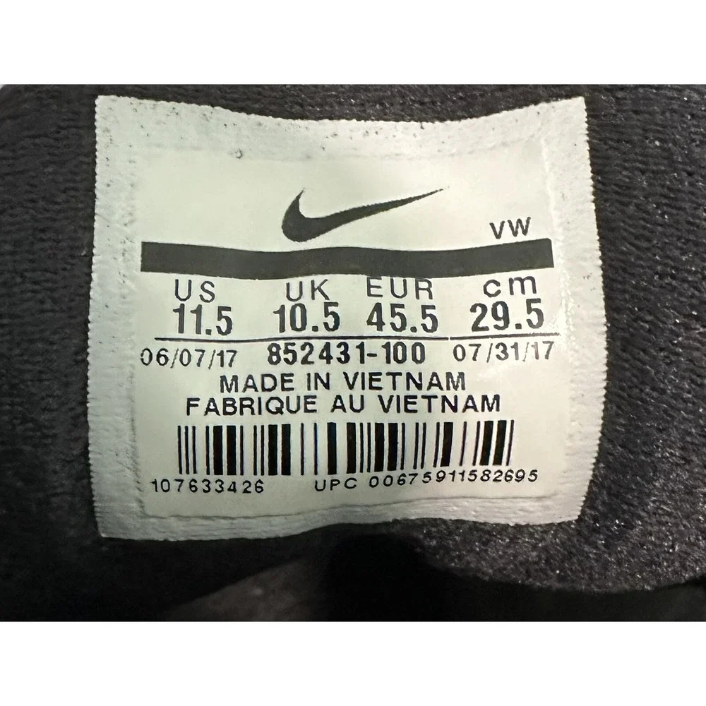 Nike Mens Air Versitile 852431-100 White Black Running Shoes Lace Up Size 11.5